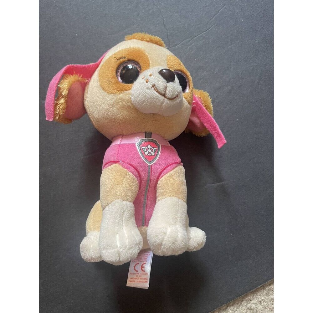 Ty Paw Patrol Beanie Boos Skye Puppy Dog Plush Stuffed Animal Pink Tan Pilot 6"